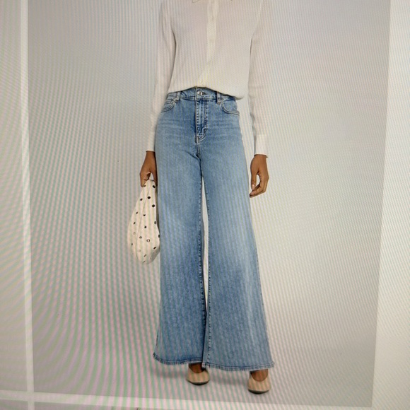 NWT FRAME LE PALAZZO HIGH RISE WIDE LEG . 27 - Picture 2 of 9